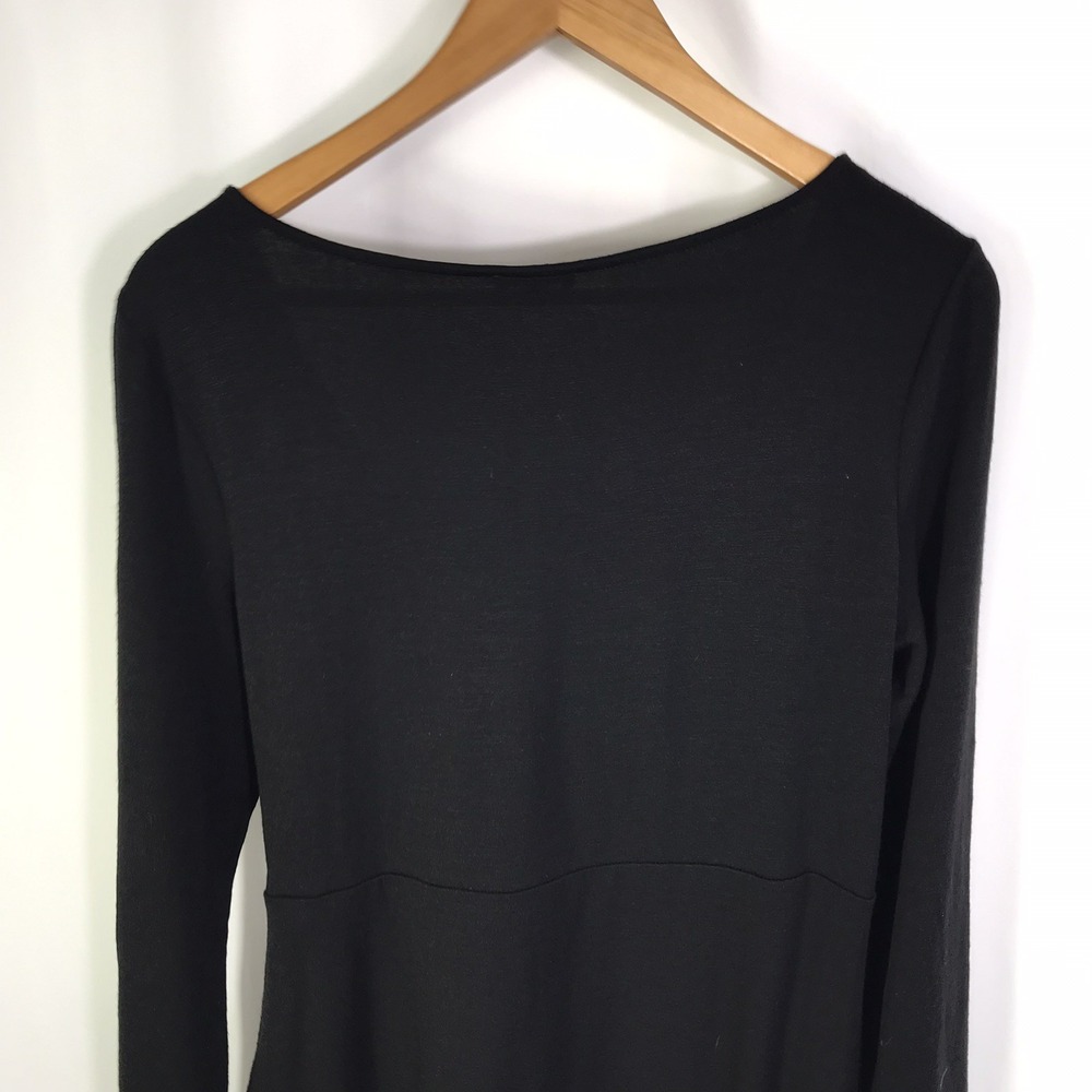 Talbots Black Long Sleeve Faux Wrap Knit Dress Women's Size Medium - Picture 8 of 10